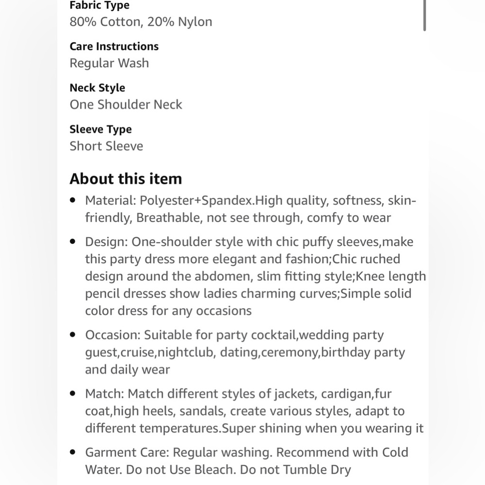 Womens Sexy One Shoulder Bodycorn Dresses Puffy Sleeves Cocktail Party MiniDress - Picture 7 of 8